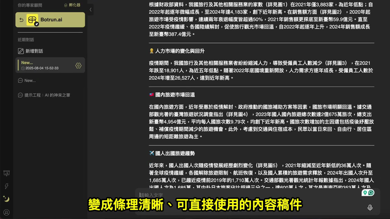 從難懂的文字牆，變成分段清楚、每段都有小標題、可以直接使用的內容稿件
